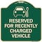 Signmission Reserved for Recently Charged Vehicle W/ Graphic Heavy-Gauge Aluminum Sign, 18" x 18", G-1818-23178 A-DES-G-1818-23178 - alternate 1